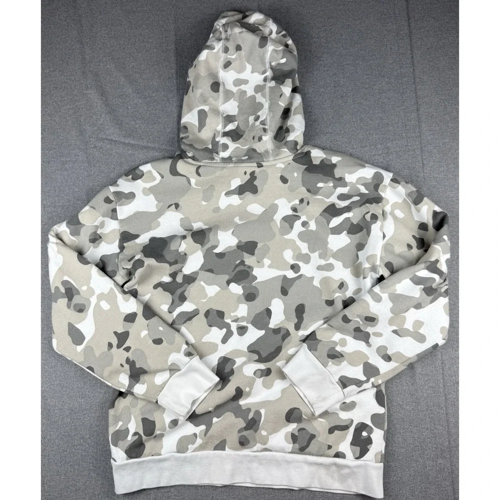Adidas Camo Hoodie Large Gray White Pullover Fleece Logo Sweatshirt